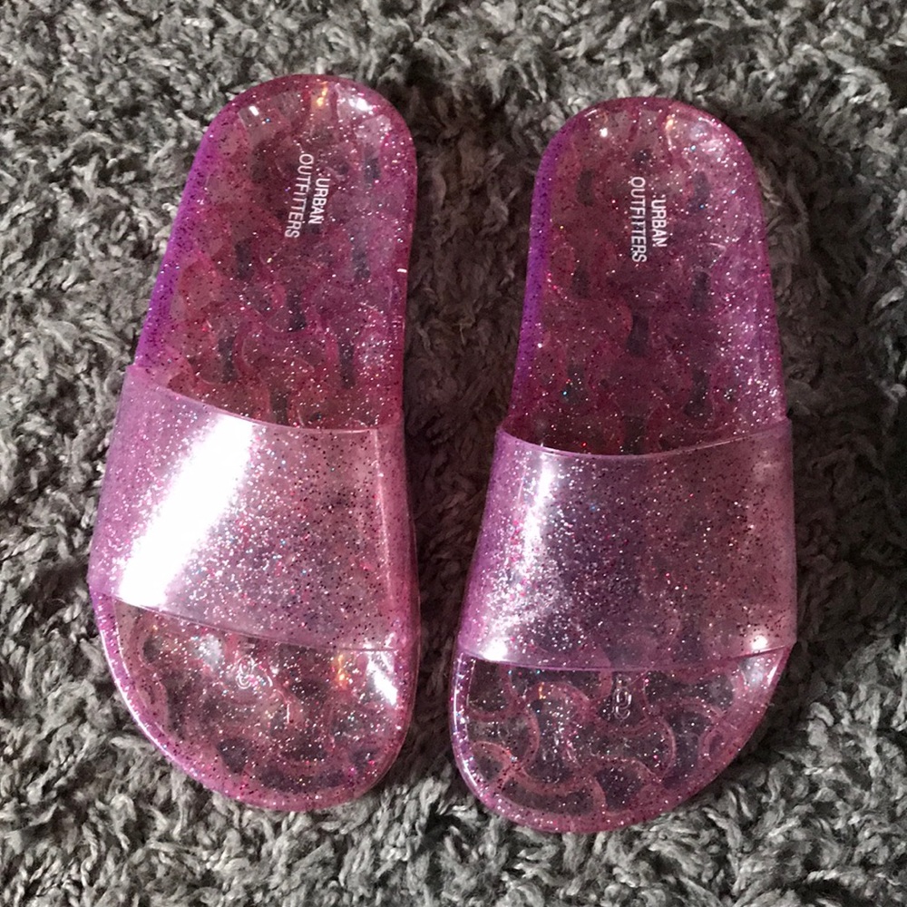 UO glitter jelly sandals